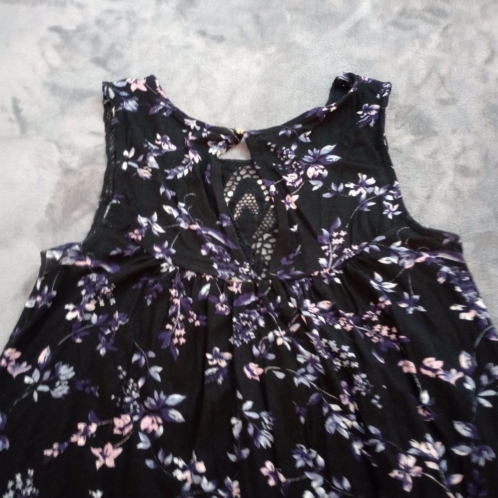Maurices Mini Dress Womens XS Black Floral Sleeveless Lightweight Summer Casual - Picture 14 of 16